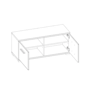 שידה נעליים דו-דלתית – דגם HOLA, לבן ועץ אלון