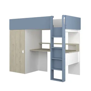 מיטת גלריה FLOW לילדים עם שולחן וארון | 90×200