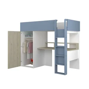 מיטת גלריה FLOW לילדים עם שולחן וארון | 90×200