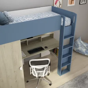 מיטת גלריה FLOW לילדים עם שולחן וארון | 90×200