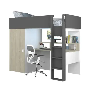 מיטת גלריה לילדים FLOW Shade עם שולחן וארון | 90×200