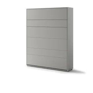 מיטה זוגית מתקפלת לקיר אנכית 160×200 בצבע אפור | BC-12 | Bed Concept | Lenart