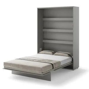 מיטה זוגית מתקפלת לקיר 140×200 בצבע אפור | BC-01 | Bed Concept | Lenart
