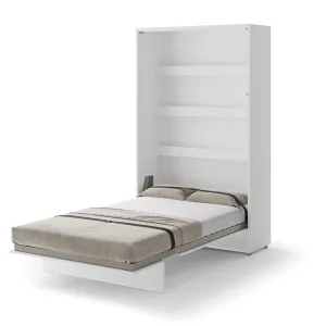 מיטה וחצי מתקפלת לקיר 120×200 בצבע לבן מבריק | BC-02 | Bed Concept | Lenart
