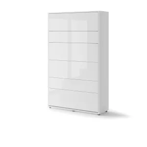 מיטה וחצי מתקפלת לקיר 120×200 בצבע לבן מבריק | BC-02 | Bed Concept | Lenart