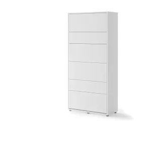 מיטת יחיד מתקפלת לקיר 90×200 בצבע לבן | BC-03 | Bed Concept | Lenart