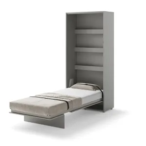 מיטת יחיד מתקפלת לקיר 90×200 בצבע אפור | BC-03 | Bed Concept | Lenart