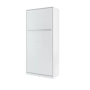 מיטת יחיד מתקפלת לקיר אנכית 90×200 בצבע לבן | CP-03 | Concept Pro | Lenart