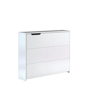 שולחן עבודה מתקפל 115×93 ס״מ בגוון לבן מט – גרסת ימין | CW-01P | Lenart