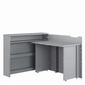 שולחן עבודה מתקפל Lenart CW-01P בגוון אפור – מצב פתוח