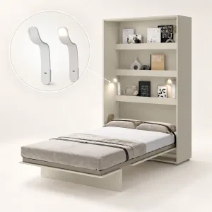 מנורת קריאה LED גמישה לבנה עם שקע USB-C מסדרת BED CONCEPT של Lenart