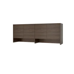 יחידת אחסון עילית Lenart Bed Concept BC-10 בגוון אלון דונין, מבט סגור עם ארבע דלתות