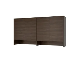 יחידת אחסון עילית Lenart Bed Concept BC-11 בגוון אלון דונין, מבט סגור עם ארבע דלתות
