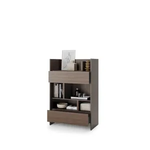ספרייה עם מדפים ושתי מגירות Lenart Bed Concept BC-26 בגימור אלון דונין