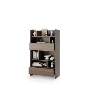 ספרייה עם שישה מדפים ושתי מגירות Lenart Bed Concept BC-27 בגימור אלון דונין