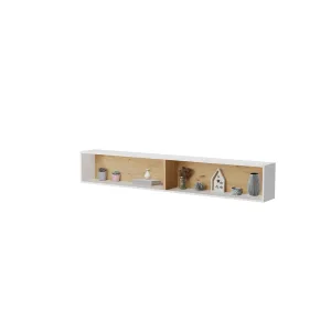 מדף קיר תלוי עם מחיצה Lenart Bed Concept BC-30 בגימור לבן ואלון ארטיזן