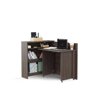 שולחן עבודה מתקפל Lenart CW-02P בגוון אלון דונין – מצב פתוח