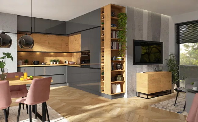 מטבח מודרני אפור